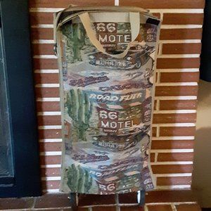 Tapestry Yarn Wool Tote Bag Cart Carrier Rolling Foldable Collapsible Wheels